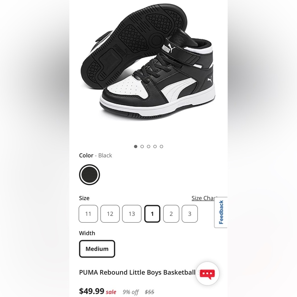 PUMA Rebound Little Boys Basketball shoes